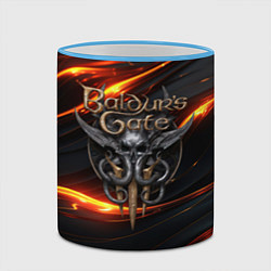 Кружка 3D Baldurs Gate 3 logo gold, цвет: 3D-небесно-голубой кант — фото 2
