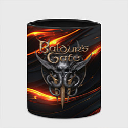 Кружка 3D Baldurs Gate 3 logo gold, цвет: 3D-белый + черный — фото 2