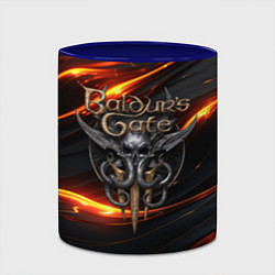 Кружка 3D Baldurs Gate 3 logo gold, цвет: 3D-белый + синий — фото 2