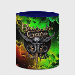 Кружка 3D Baldurs Gate 3 logo dark red green fire, цвет: 3D-белый + синий — фото 2