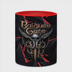Кружка 3D Baldurs Gate 3 logo dark red, цвет: 3D-белый + красный — фото 2