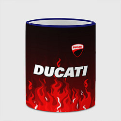Кружка 3D Ducati- красное пламя, цвет: 3D-синий кант — фото 2