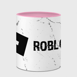 Кружка 3D Roblox glitch на светлом фоне: надпись и символ, цвет: 3D-белый + розовый — фото 2