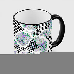 Кружка 3D Контрастная абстракция, цвет: 3D-черный кант