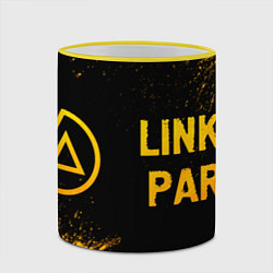 Кружка 3D Linkin Park - gold gradient: надпись и символ, цвет: 3D-желтый кант — фото 2