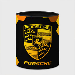 Кружка 3D Porsche - gold gradient, цвет: 3D-белый + черный — фото 2