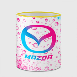 Кружка 3D Mazda neon gradient style, цвет: 3D-желтый кант — фото 2
