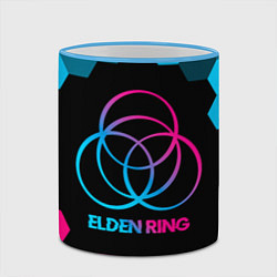 Кружка 3D Elden Ring - neon gradient, цвет: 3D-небесно-голубой кант — фото 2