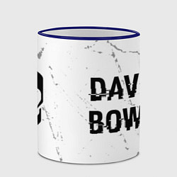 Кружка 3D David Bowie glitch на светлом фоне: надпись и симв, цвет: 3D-синий кант — фото 2