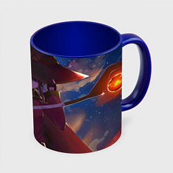 Кружка 3D Коносуба Мэгумин, цвет: 3D-белый + синий