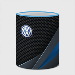 Кружка 3D Фольцваген - синяя броня, цвет: 3D-небесно-голубой кант — фото 2