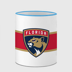 Кружка 3D Florida panthers - uniform - hockey, цвет: 3D-небесно-голубой кант — фото 2