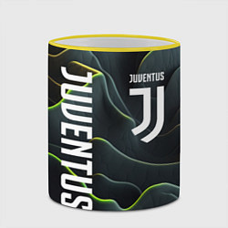 Кружка 3D Juventus dark green logo, цвет: 3D-желтый кант — фото 2