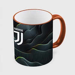 Кружка 3D Juventus dark green logo, цвет: 3D-оранжевый кант