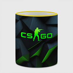 Кружка 3D CSGO green texture logo, цвет: 3D-желтый кант — фото 2