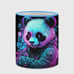 Кружка 3D Панда в неоновом свете, цвет: 3D-небесно-голубой кант — фото 2