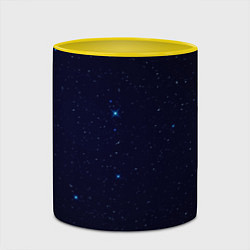 Кружка 3D Тёмный космос и синие звёзды, цвет: 3D-белый + желтый — фото 2