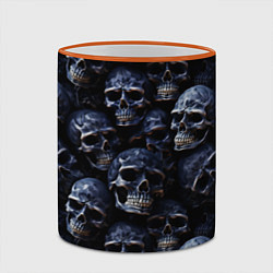 Кружка 3D Черные металлические черепа, цвет: 3D-оранжевый кант — фото 2