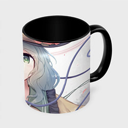 Кружка 3D Touhou Project Улыбающаяся Койши Комейдзи, цвет: 3D-белый + черный