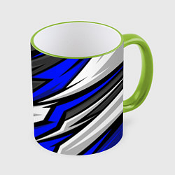 Кружка 3D Volkswagen - Синяя абстракция, цвет: 3D-светло-зеленый кант