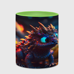 Кружка 3D Дракончик и осень, цвет: 3D-белый + светло-зеленый — фото 2