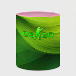 Кружка 3D CSGO green logo, цвет: 3D-белый + розовый — фото 2