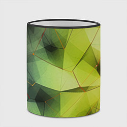 Кружка 3D Зеленая текстура объемная, цвет: 3D-черный кант — фото 2