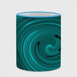 Кружка 3D Малахитовый вихрь, цвет: 3D-небесно-голубой кант — фото 2
