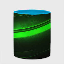 Кружка 3D Green line, цвет: 3D-белый + небесно-голубой — фото 2