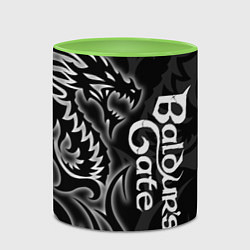 Кружка 3D Балдурс гейт 3 - черный дракон, цвет: 3D-белый + светло-зеленый — фото 2