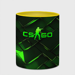 Кружка 3D CSGO green abstract elements, цвет: 3D-белый + желтый — фото 2