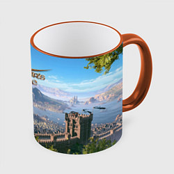 Кружка 3D Врата Балдура - Baldurs Gate 3, цвет: 3D-оранжевый кант