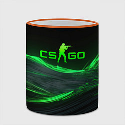 Кружка 3D CSGO neon green logo, цвет: 3D-оранжевый кант — фото 2