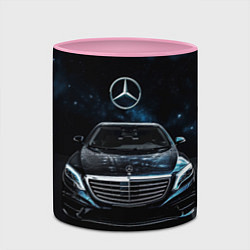Кружка 3D Mercedes Benz space background, цвет: 3D-белый + розовый — фото 2