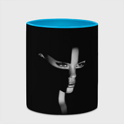 Кружка 3D Красивая монахиня - готический крест, цвет: 3D-белый + небесно-голубой — фото 2