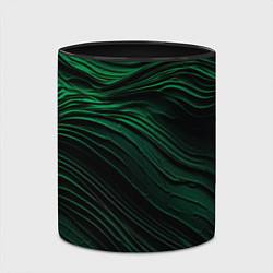 Кружка 3D Dark green texture, цвет: 3D-белый + черный — фото 2