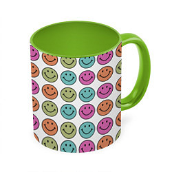 Кружка 3D Smiley face, цвет: 3D-белый + светло-зеленый