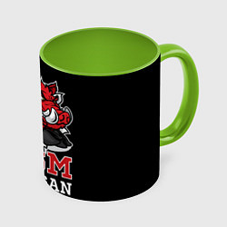 Кружка 3D FCSM hooligan, цвет: 3D-белый + светло-зеленый