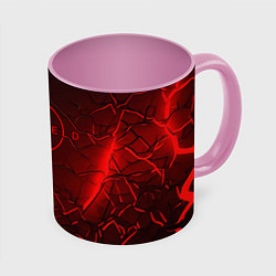 Кружка 3D Starfield red logo, цвет: 3D-белый + розовый