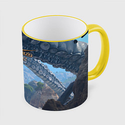 Кружка 3D Вымершая деревня, цвет: 3D-желтый кант