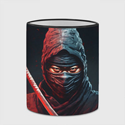Кружка 3D Портрет сурового ниндзя, цвет: 3D-черный кант — фото 2
