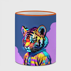 Кружка 3D Cool tiger cub - pop art, цвет: 3D-оранжевый кант — фото 2