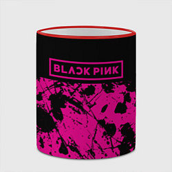Кружка 3D Black pink - emblem - pattern - music, цвет: 3D-красный кант — фото 2