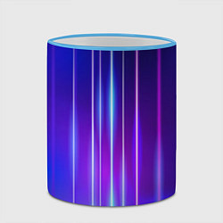 Кружка 3D Neon glow - vaporwave - strips, цвет: 3D-небесно-голубой кант — фото 2