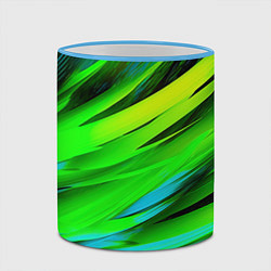 Кружка 3D Green abstract, цвет: 3D-небесно-голубой кант — фото 2