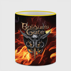 Кружка 3D Baldurs Gate 3 fire, цвет: 3D-желтый кант — фото 2
