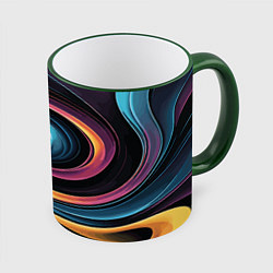 Кружка 3D Gradient vortex, цвет: 3D-зеленый кант