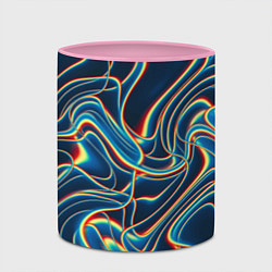 Кружка 3D Abstract waves, цвет: 3D-белый + розовый — фото 2