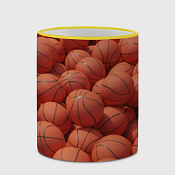 Кружка 3D Узор с баскетбольными мячами, цвет: 3D-желтый кант — фото 2