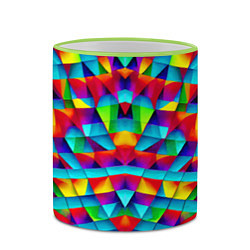 Кружка 3D Абстрактный зеркальный паттерн, цвет: 3D-светло-зеленый кант — фото 2
